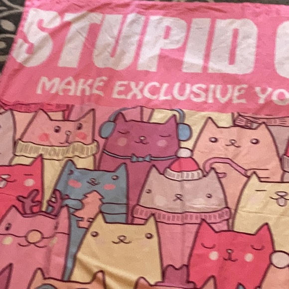 Anime Cats Bedding Cats Kittens Anime Animated Girls Pink Duvet